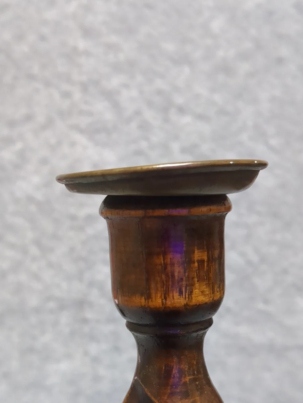 Antique English Open Barley Twist Candlesticks Candle Holder Oak